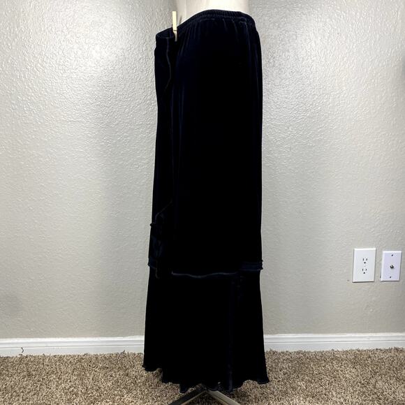 Vtg 90's Stunning Whimsigoth Patchwork Velvet Floral Wtichy Goth Vamp Maxi Skirt - Picture 4 of 15